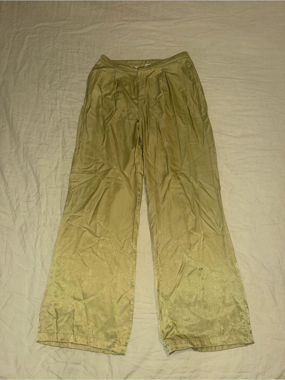 Wide-Leg Satin Pants